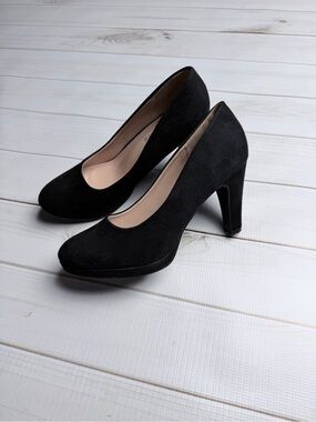 Black Suede High Heel Pumps for Women
